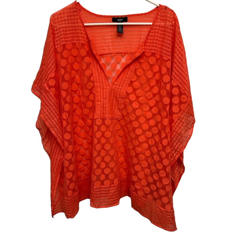 Alfani Coral Sheer Embellished Top